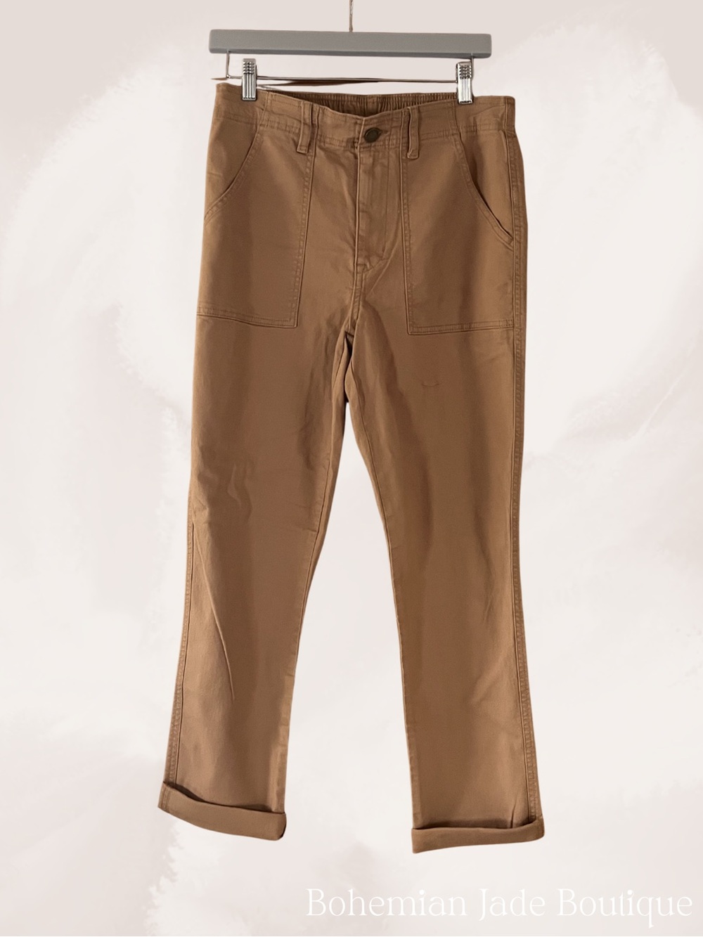 Knox Rose Utility Pants Camel Tan High Rise Straight Leg Women’s Small - Picture 2 of 5